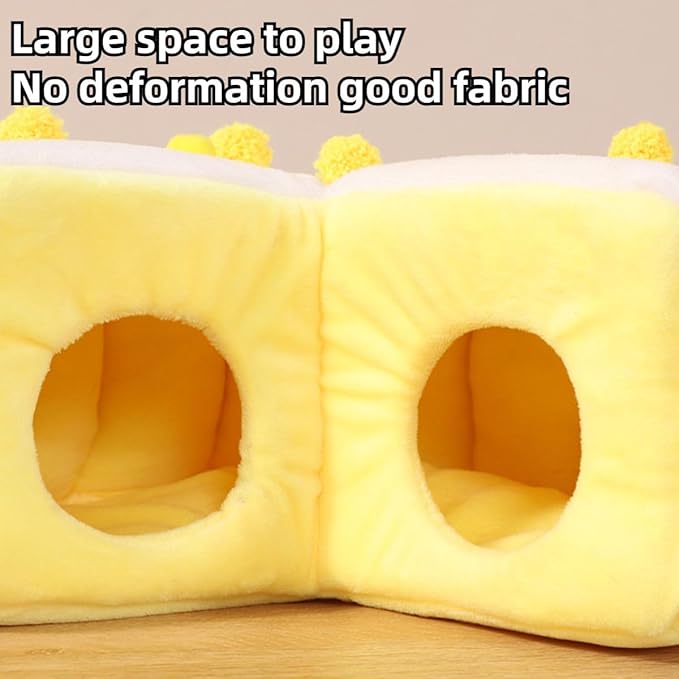 Cozy Cake Hamster House - Soft Plush Hideout & Tunnel Bed for Guinea Pigs, Syrian Hamsters, and Small Animals - Adorable, Warm & Washable Hideaway for All Seasons, Perfect Cage Accessory-PawvioPets