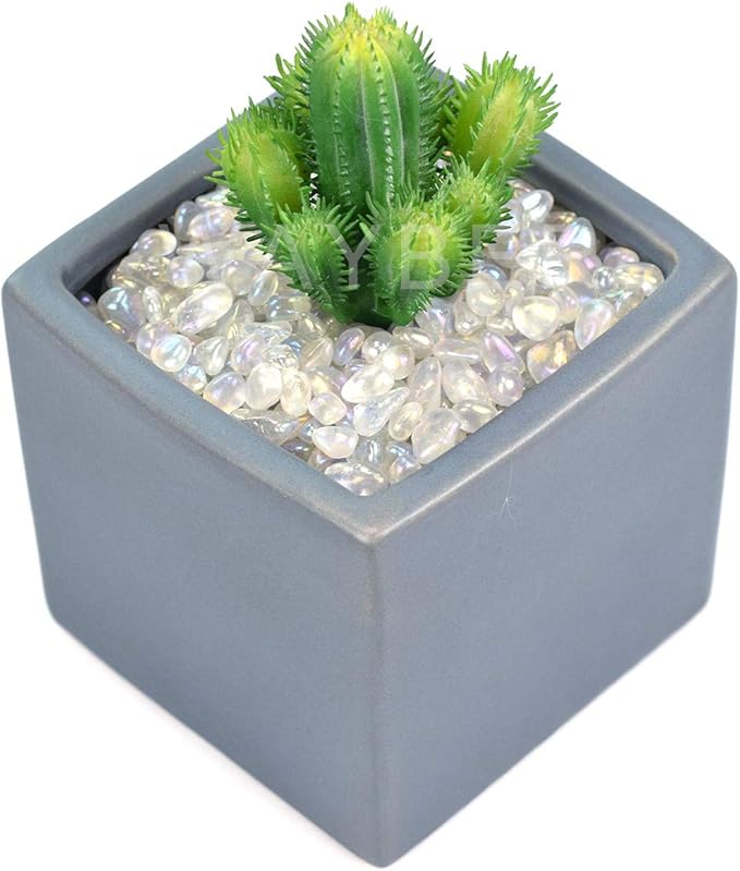 1Lb/460g Irregular Sea Glass Stones Artificial Crystal Gem Pebbles for Aquarium/Turtle Tank/Terrarium/Flowerpot/Vase Landscape Ornament Decoration, Hyun White-PawvioPets