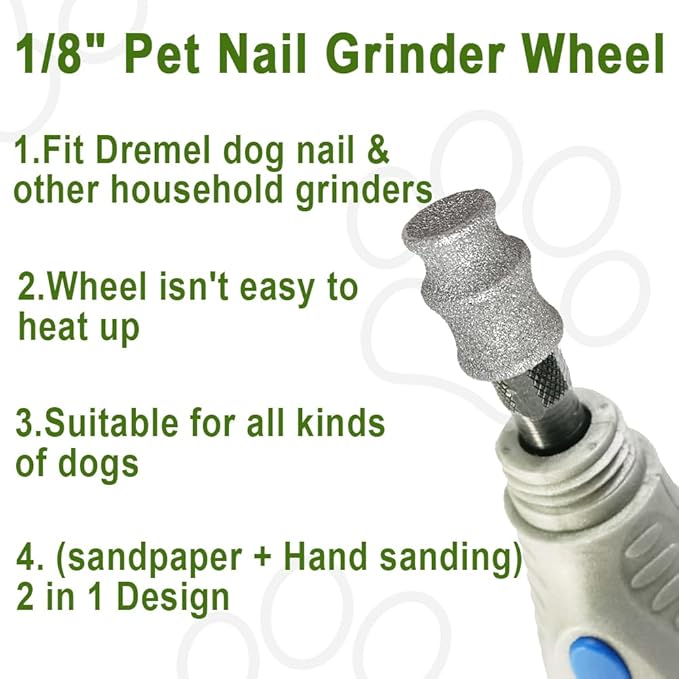 Diamond Dog Nail, 1/8'' Nail Tool for Dogs, for Animals Nail Care & Home Grinder Tools for Dogs Combo G-PawvioPets