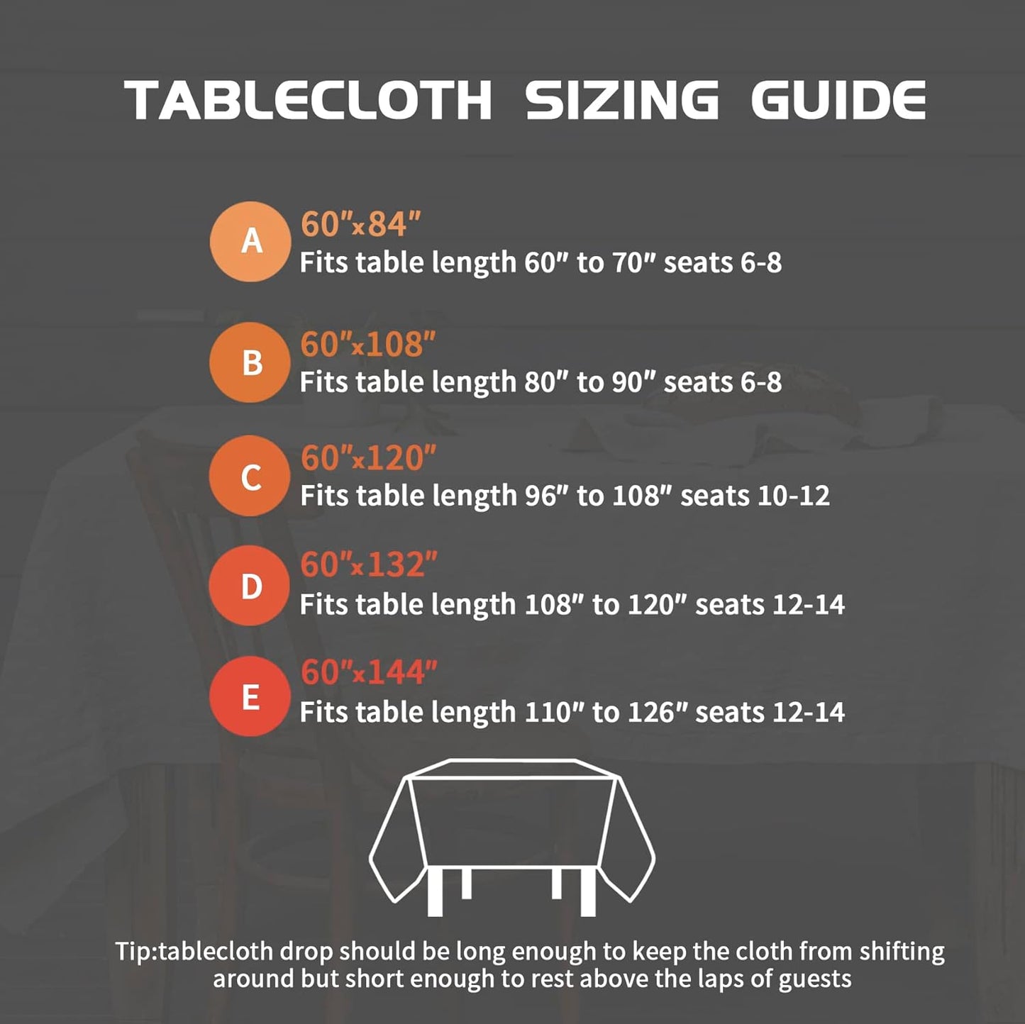 EVERLY 100% Yarn-Dyed Linen Rectangle Tablecloths 60x132Inches for Dining,Buffet Parties,Picnic,Events and Restaurants,Decorative Halloween,Thanksgiving Machine Washable Tablecloths-Brown Plaid