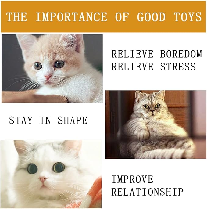 24 PCS Cat Worm Toy Refills Cat Wand Toy Replacement Interactive Wand Accessories Feather Worm Teaser Refills Attachment-PawvioPets