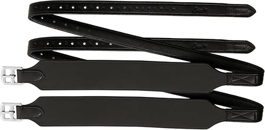 Exion Wide Stability Stirrup Leathers for English Saddles | Premium Cowhide Leather | Enhanced Leg Stability & Comfort | Sizes: 48" to 62"-PawvioPets