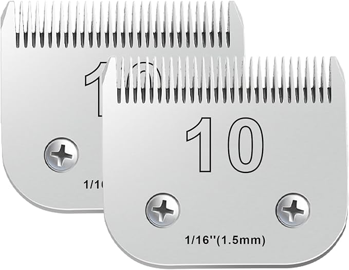 2PCS 10 Blades Dog Grooming Blades Compatible with Andis Dog Clippers,Dog Clipper Blades Compatible with Oster A5,Wahl km10 Dog Clippers for Animal Dog Cat Horse,Stainless-Steel Blade Sharp-PawvioPets