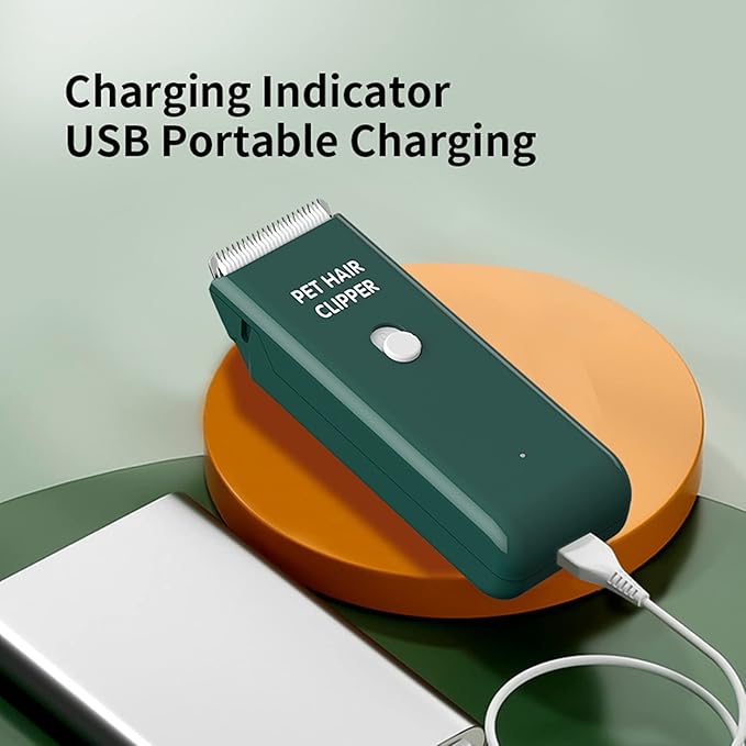 Dog Cat Home Hair Waterproof Clipper Portable Electric USB Rechargeable Pet Grooming Tools Low Noise Shaver Cordless Trimmer for Small and Large Pets-PawvioPets