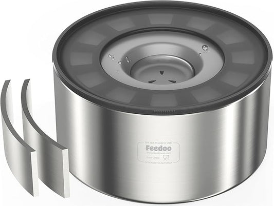 1Gallon No Spill Water Bowl for Dogs, Double-Wall Stainless Steel with Splash-Proof Paws Lid and Floating Disk, Non-Slip Base, Easy to Clean Slow Water Feeder for Large Medium Dogs-PawvioPets