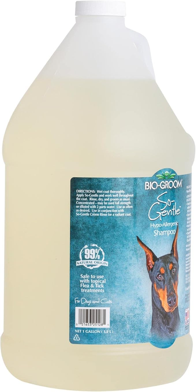 Bio-Groom So-Gentle Hypoallergenic Dog Shampoo - Tearless, Cat & Dog Bathing Supplies, Puppy Shampoo for Gentle Skin, Cruelty-Free, Made in USA, Tear-Free Dog Products - 1 Gallon-PawvioPets