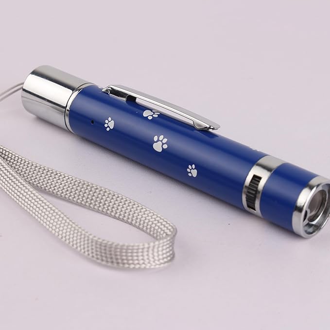 EAWONGEE Rechargeable Cat Toys - Indoor/Outdoor Cats Chase Light Toy for Kitty & Dog with 3 Light Modes, 5 Patterns, Blue-PawvioPets