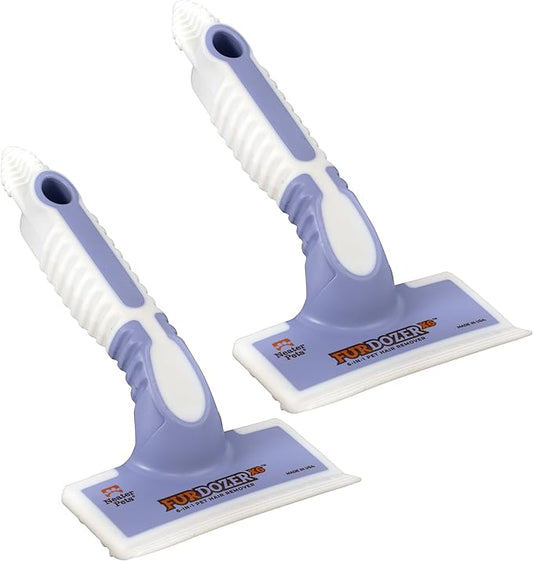 FurDozer X6 Pet Hair Remover & Auto Detailing Tool - Cat & Dog Hair Remover for Carpets, Car Interiors, Couches, Bedding, & Furniture - Reusable Pet Hair Removal Tool for Fur & Lint (Purple, 2-Pack)-PawvioPets