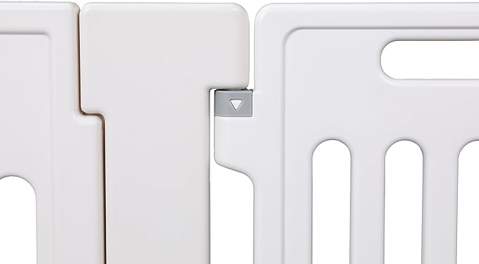 BIRDROCK HOME Dog Playpen w/Door, 16 Panel, 25.6in H | Strong Plastic, Non-Slip Puppy Playpen, Secure Pet Gate | Indoor Outdoor Fence | Configurable Panels | Medium to Large Pets - White-PawvioPets