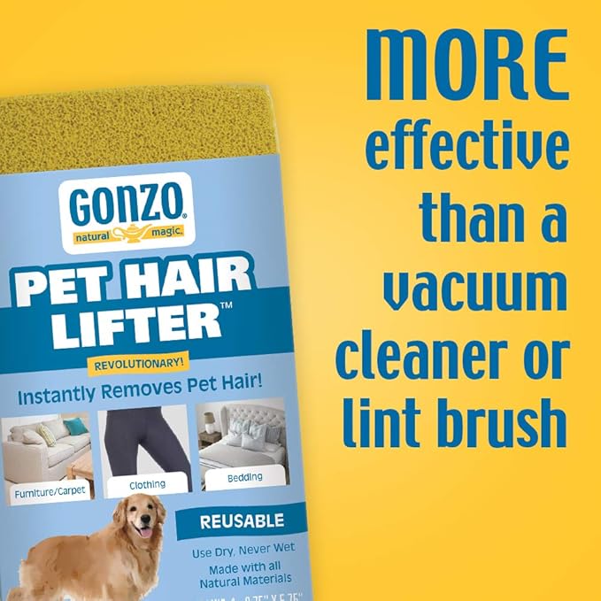 Gonzo Pet Hair Remover - 2 Pack - Lift and Remove Dog, Cat and Other Pet Hair from Furniture, Carpet, Bedding and Clothing-PawvioPets