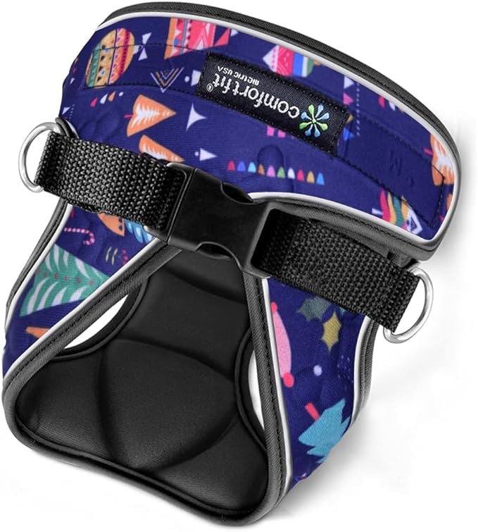 Comfort Fit Dog Harness No Pull with Adjustable Buckles Soft Padded Reflective Choke Step-in Pet Vest with Easy Control Handle for Small Medium Large Dogs & Puppies for Walking Running Training-PawvioPets