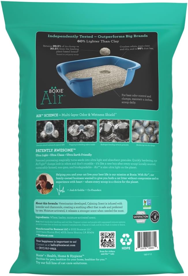 Boxie Gently Scented Cat Litter, Lightweight 30-Day Odor Control, Clumping, 16.5lb-PawvioPets