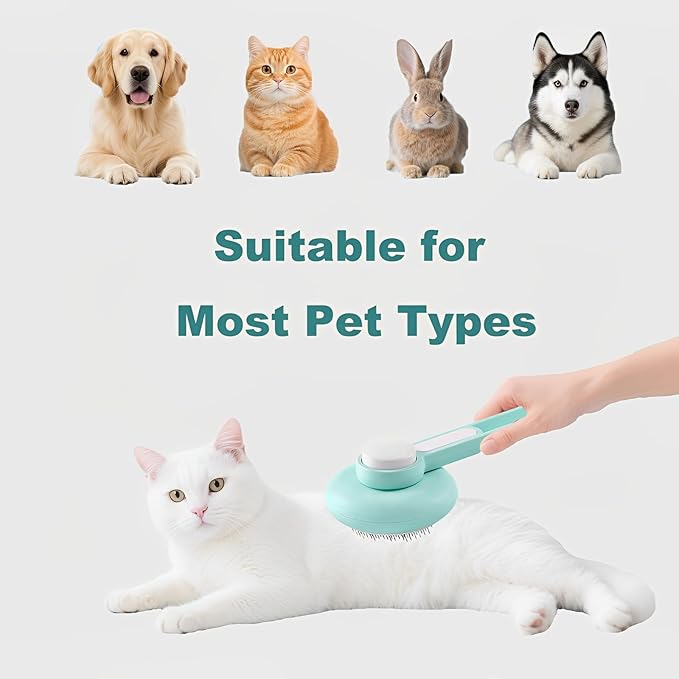 Cat Hair Brush, Cat Brush for Shedding, Suitable for Long and Short Haired Cats and Dog, Green-PawvioPets