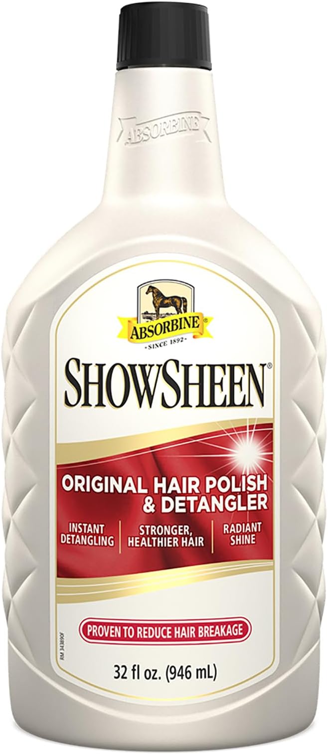 Absorbine ShowSheen Hair Polish & Detangler 32oz Refill Bottle, Horse and Dog Coat, Mane and Tail, Instant Detangling & Reduces Hair Breakage for Healthy Grooming & Radiant Shine-PawvioPets