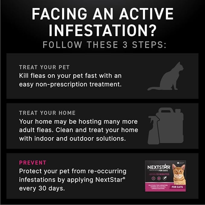 Flea and Tick Prevention for Cats, Repellent, and Control, Fast Acting Waterproof Topical Drops for Cats Over 3.5 lbs, 6 Month Dose-PawvioPets
