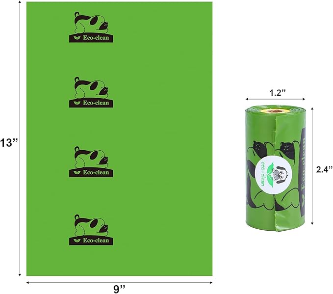 ECO-CLEAN Dog Poop Bags with 3 Bags Left Indicator - 360 Count Extra Thick and Leak Proof Pet Waste Bags with 1 dispenser, Unscented-PawvioPets