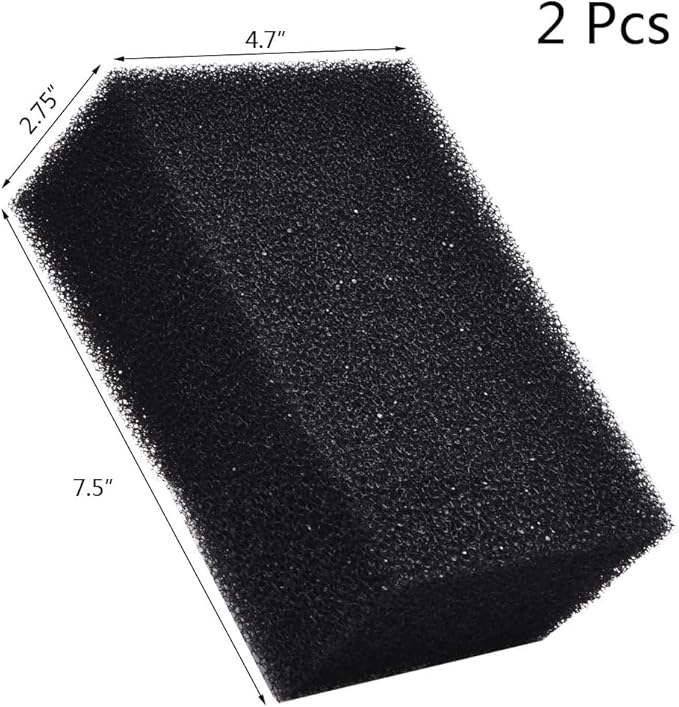 ALEGI Filter Foam Sponges, Bio Sponge Filter Media Pad, Cut-to-Size Foam for Aquarium Fish Tank (7.5" x 4.7" x 2.75" (2pcs))-PawvioPets