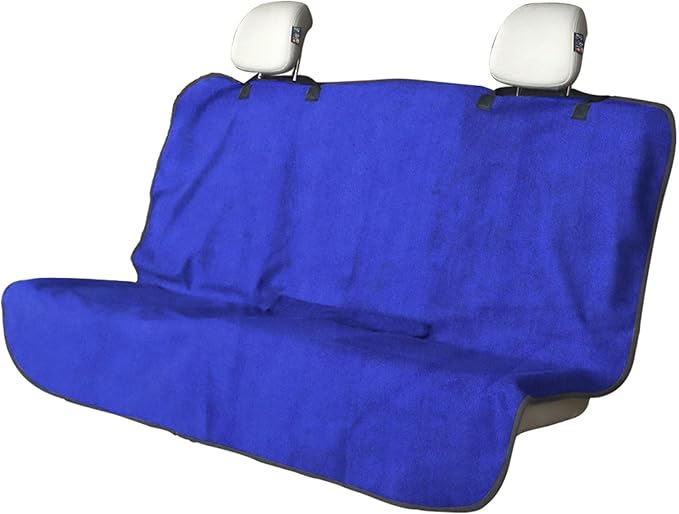 Back Seat Cover for Car Trucks Van SUV,Waterproof Rear Bench Towel Seat Covers for Dogs and Kids,Automotive Backseat Protector (Blue)-PawvioPets