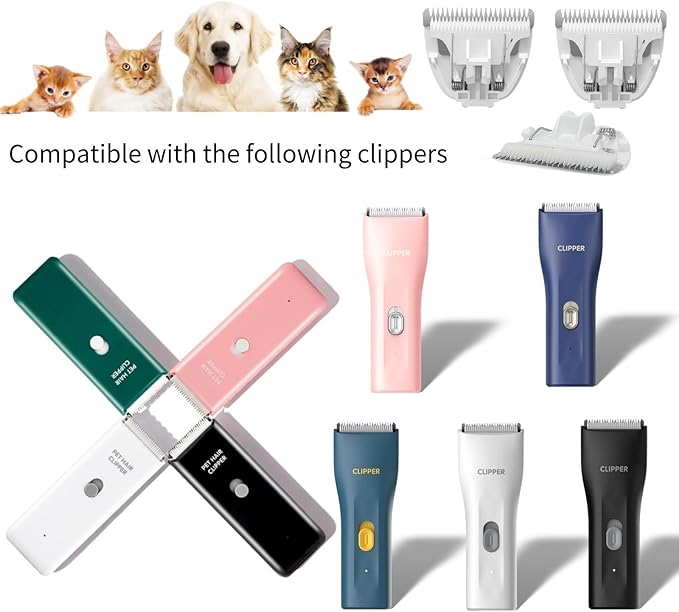 6 Pack Ceramic Blades Replacement for Dog Grooming Clippers, Detachable Pet Clipper Blades for Dogs,Cats Hair Trimming-PawvioPets