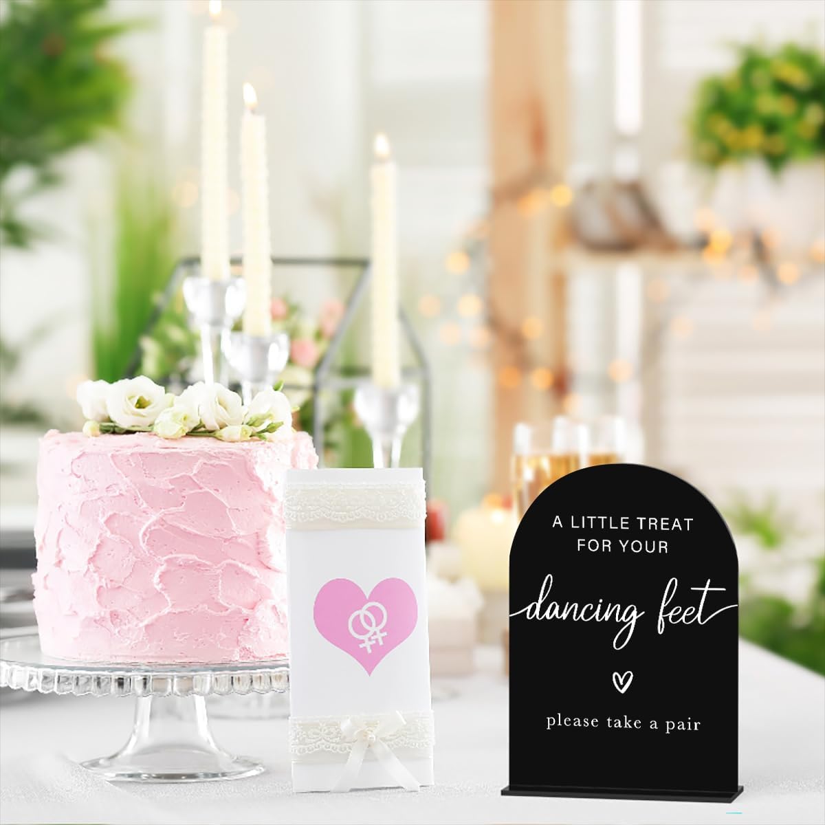 Acrylic Wedding Sign Wedding Signs for Ceremony A Little Treat for Your Dancing Feet Sign for Wedding Modern Calligraphy Arch Acrylic Table Top Sign for Wedding Reception and Event Party Table(black）