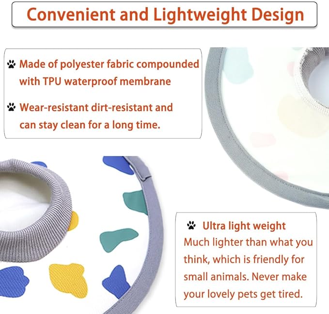 Cat Cone Collar 2pcs Adjustable Protective Collar for Pet Cat Recovery, Wound Healing (A-Milk, M+L)-PawvioPets