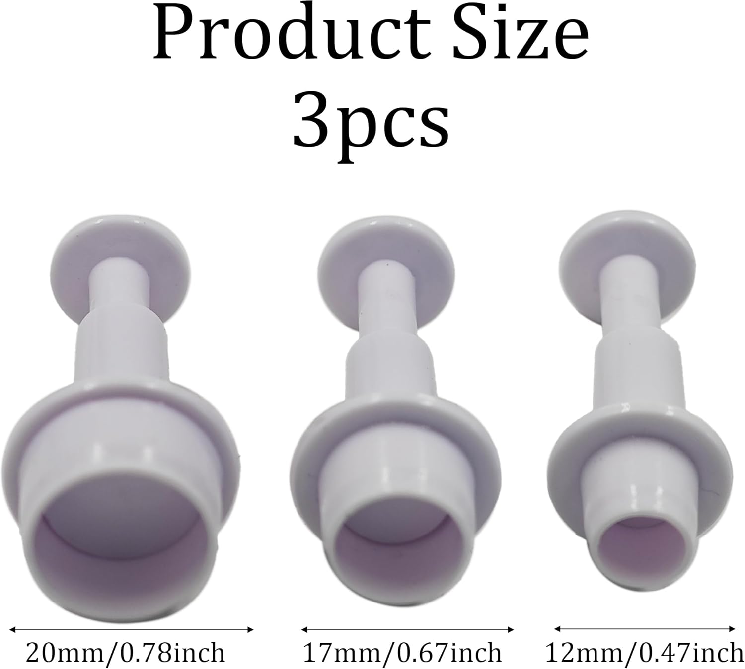 pson 3Pcs Plunger Cookie Cutter Set, Mini Plastic Biscuit Molds for Cake Decorating, Baking, Fondant, and DIY Crafts(Round)