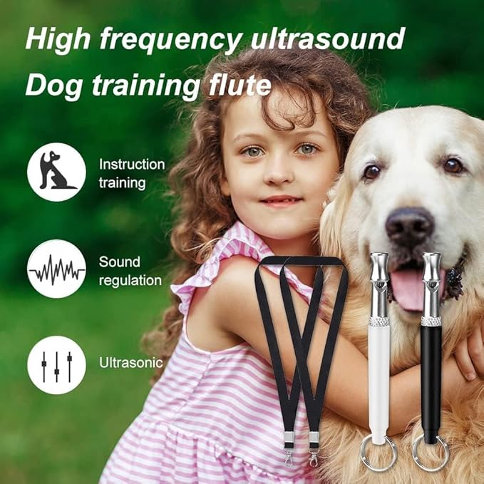 2 Pack Ultrasonic Dog Whistles - Stop Dog Barking, Professional Silent Recall Training Whistle, Ultra-Wide Frequency for All Dog Breeds-PawvioPets