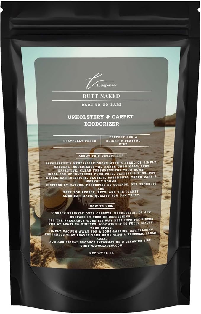 Butt Naked Carpet Freshener Powder: Powerful Odor Eliminator for Home, Upholstery Deodorizer, Carpet Deodorizer, Pet Urine, Cat Litter Box - Butt Naked Fragrance.-PawvioPets