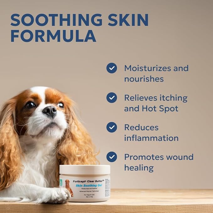 Forticept Clear Butter Dog Hot Spot Treatment Hydro Gel, Heals Dog Wound, Helps with Skin Yeast Infections, Ringworm, Insects Bites, Cuts, Rashes, Skin Allergy, 4 Ounces-PawvioPets