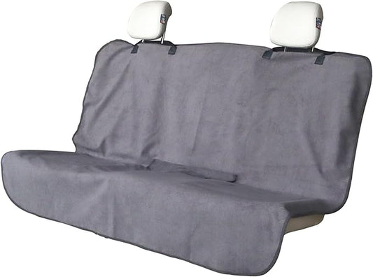 Back Seat Cover for Car Trucks Van SUV,Waterproof Rear Bench Towel Seat Covers for Dogs and Kids,Automotive Backseat Protector (Grey)-PawvioPets