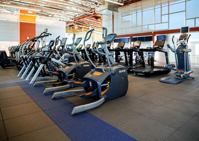 American Floor Mats - Extreme Rubber Gym Tiles - 1 Inch Thick Colorful Rubber Gym Mats - Superior Shock and Sound Absorbing - 35% Orange/Grey/White - 100 Mat Pack (Covers 400 Sq Ft)-PawvioPets