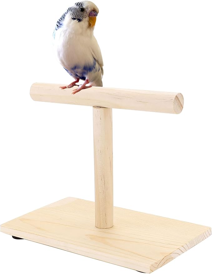 Bird Perch Stand, Bird Training Portable Tabletop Platform, Parrot Bird Cage Toy Gym Accessories for Parakeets Cockatiels, Conures, Macaws, Finches Lovebirds-PawvioPets