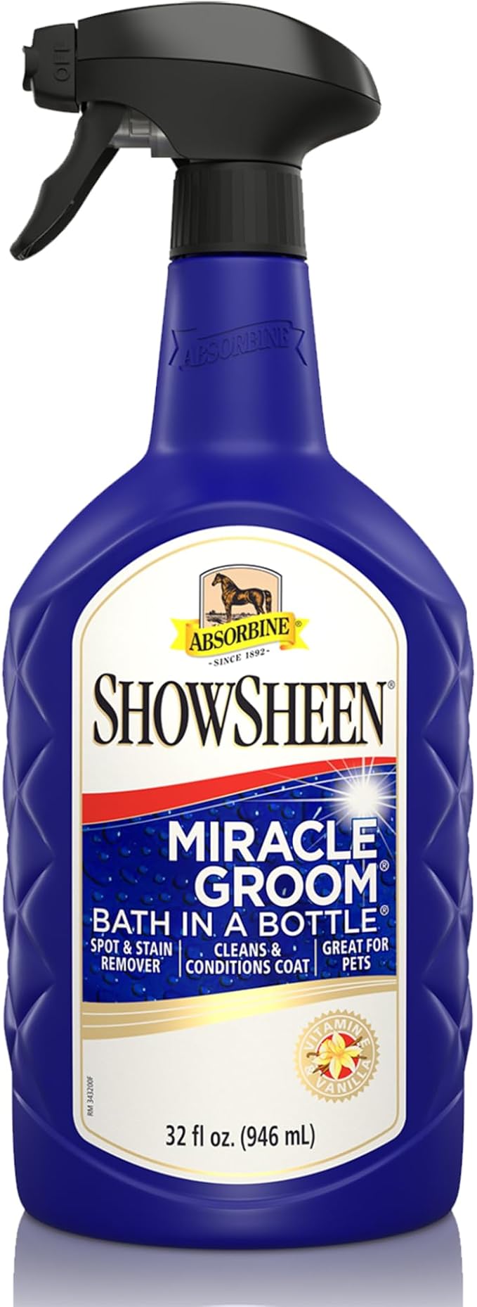 Absorbine ShowSheen Miracle Groom Waterless Shampoo, 5-in-1 Formula for Coat, Mane & Tail, 32oz-PawvioPets