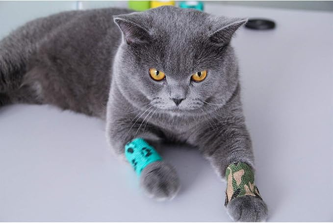 AUPCON Vet Wrap Cohesive Bandages Bulk Self Adhesive Bandage Wrap Self Adherent Wrap Non-Woven for Dogs Pet Animals & Ankle Sprains & Swelling 2 Inch x 5 Yards (2 Inch Claw)-PawvioPets