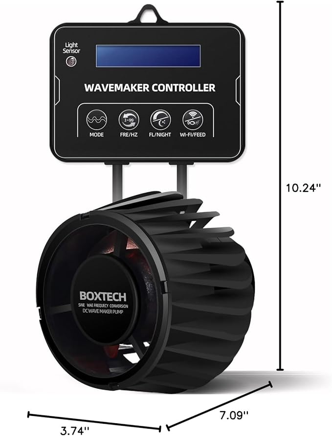 Aquarium Wave Maker With Controller, 3400 GPH DC Circulation Pump, Ultra-Quiet Fish Tank Powerhead with Magnetic Mount Suction for 60-120 Gal Freshwater Saltwater Tank-PawvioPets