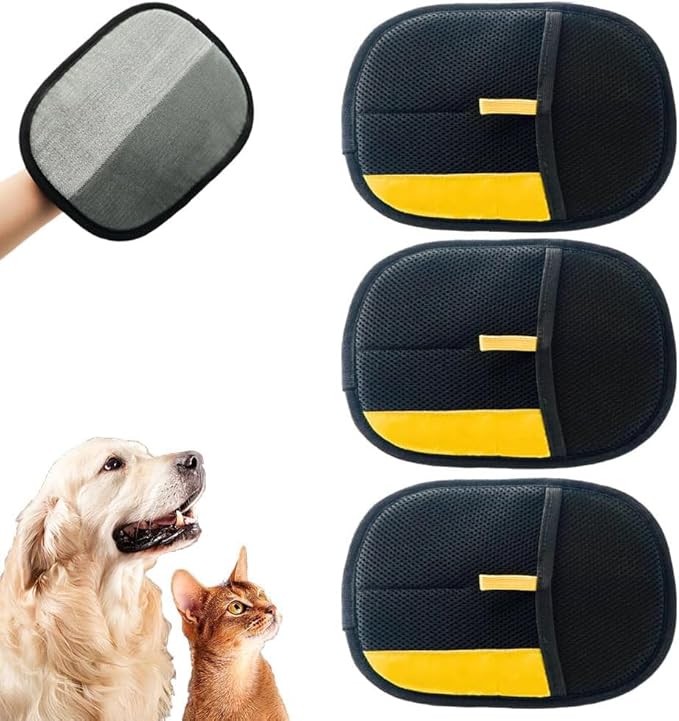 2025 Upgrade Pet Hair Remover Electrostatic Gloves, Reusable Pet Hair Removal Glove for Cats & Dogs, Premium Cat & Dog Hair Remover Mitt for Couch Furniture Carpet Car Seat (3)-PawvioPets