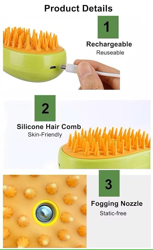 2024 Multifunctional Pet Grooming Brush - 3-in-1 Detangling and Massage Comb for Removing Loose Hair from Cats and Dogs-PawvioPets