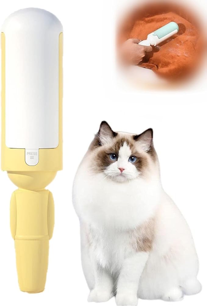 2023 New Pet Hair Remover Roller, Pet Hair Remover, Reusable Pet Hair Remover, Washable Dog/Cat Hair Remover, Fur Remover, Pet Hair Remover for Couch, Best Pet Hair Remover for Furniture (B1-Yellow)-PawvioPets