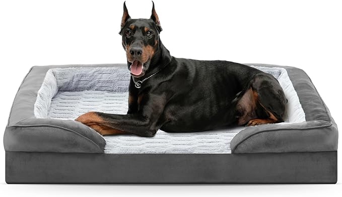 FURTIME Orthopedic Dog Bed for Extra Large Dogs - XL Waterproof Dog Sofa Bed, Ultra Comfy Supportive Foam Pet Bed with Removable Washable Cover, Jumbo Dog Bed with Nonskid Bottom-PawvioPets