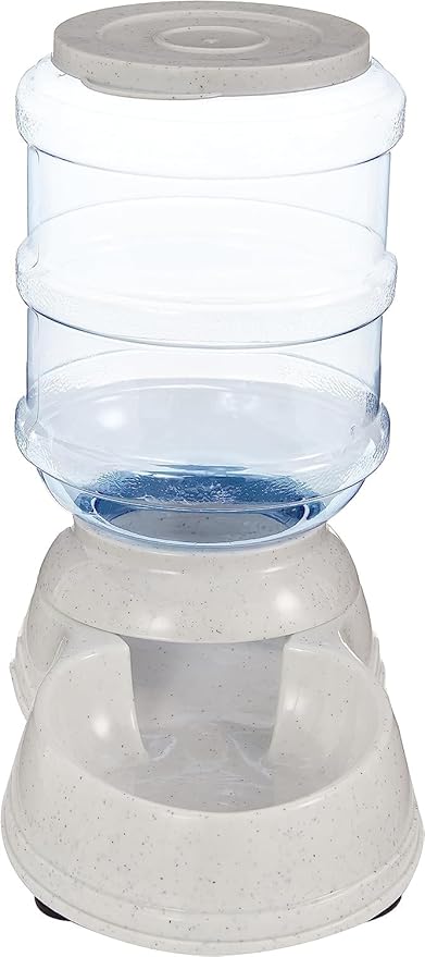 Amazon Basics Gravity Pet Food Feeder for Dogs and Cats, Small, 6-Pound Capacity, Gray-PawvioPets