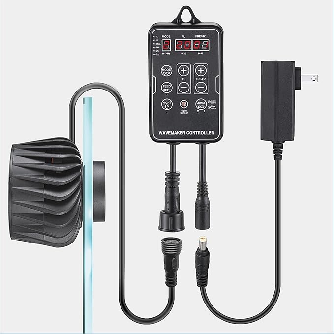 Carefree Fish Magnetic Aquarium Wave Maker Quiet and Powerful DC 24V Powerhead with Digital Led Display Controller Submersible Water Inverter Circulation Pump for Freshwater and Saltwater-PawvioPets