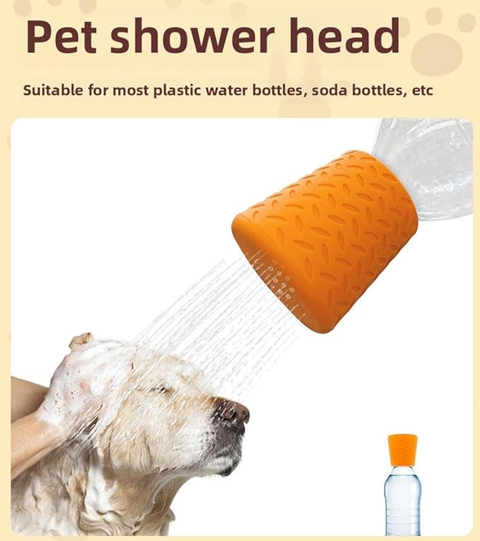 3 Piece Portable Outdoor Shower for Dogs Bottle Attachment Outdoor Sprayer Accessory for Most Plastic Water Bottles, Suitable for Bathing Pets During Outdoor Activities Camping.(Orange+Blue+Green)-PawvioPets
