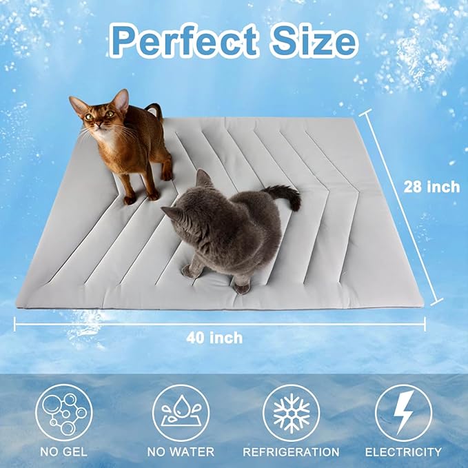 Dog Cooling Mat for Large Dogs 40 x 28''Self Coolings Foldable Cooling Pad,Q-MAX>0.5 Washable Ice Cool Fabric-Cool on Contact，Easy Washable Pet Pad for Kennel Sofa Floor Car Seats in Summer-PawvioPets