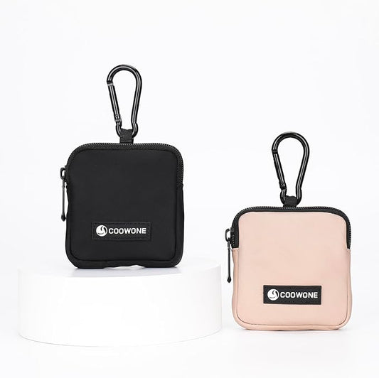 Dog Treat Pouch 2 PCS, Waterproof Small Dog Treat Bag for Leash, Hands Free Puppy Walking Bag with Carabiner, Pet Poop Bag Holder for Pet Puppy Travel or Outdoor Use, Zipper Closure to Avoid Spilling-PawvioPets