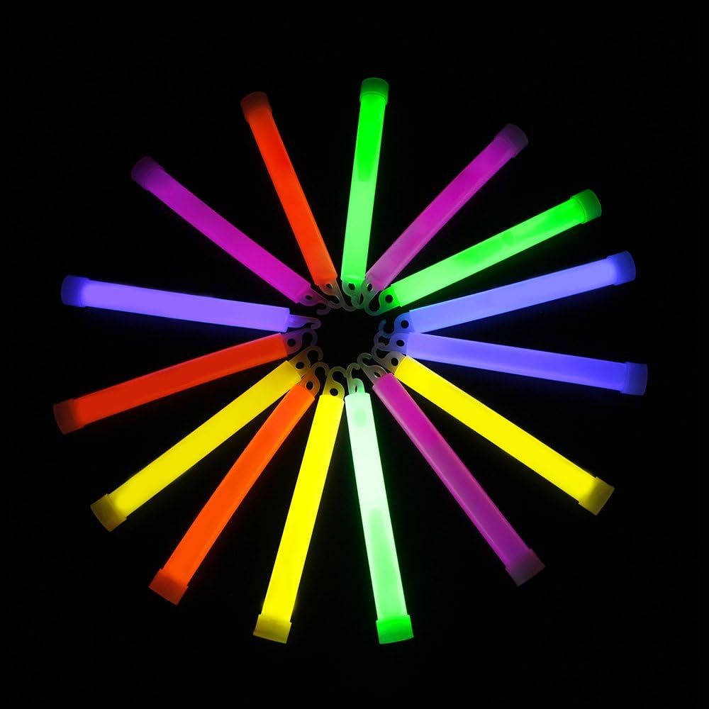 novelinks 50 Pcs 6'' Premium Glow Sticks Bulk - Ultra Bright Large Glow Necklaces Light up Glow in The Dark , Emergency Glow Sticks, Long-lasting Lighting Waterproof