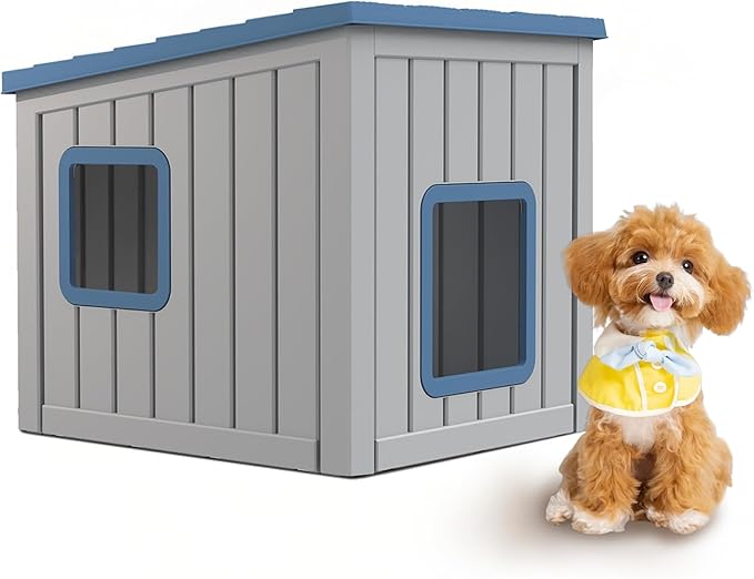 DRATO Dog House Indoor and Outdoor with Weatherproof Roof Removable Floors for Small to Middle Sized Dogs Easy to Assemble-PawvioPets