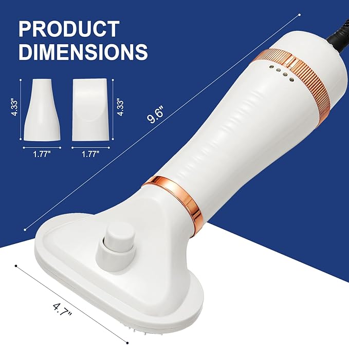 3-in-1 Pet Hair Dryer Brush for Dogs & Cats Portable, Dog Hair Blower & Slicker Brush Adjustable Temp (Low/Middle/High), Overheat Protection-PawvioPets