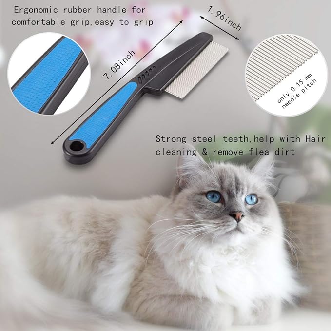 Cat Combs,Pet Comb Laiannwell Professional Grooming Comb for Dog/Cat/Small Pets(3 Packs)-PawvioPets