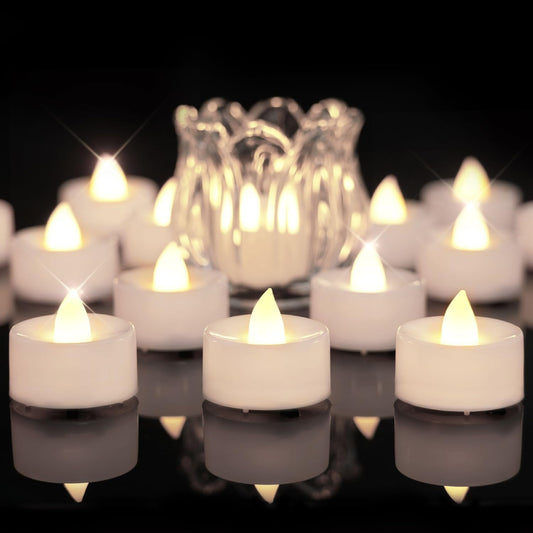 BEICHI Flameless Candles, 50Pack Battery Operated Candle, LED Tea Lights Candles Battery Operated, Flickering Fake Votives for Wedding Halloween Christmas Diwali- Warm White