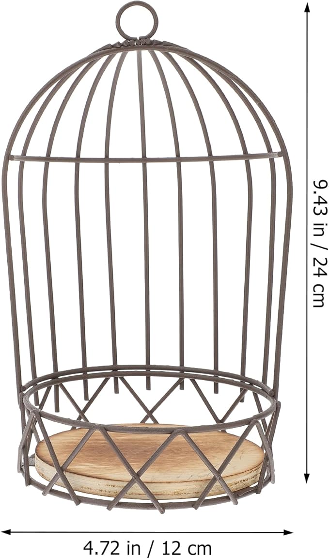 Farmhouse Birdcage Candle Holder Bird Cage Decor Lanterns Decorative Metal Candlestick Vintage Bird Cage Planter Holder Tealight Hanging Birdcage Lantern Flowerpot for Wedding Table Decor-PawvioPets